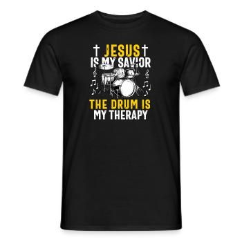 Christlicher Schlagzeuger Schlagzeuger Stick-Männer Jesus - Männer T-Shirt - Schwarz - Vorne - AI Model Male 178 light (178cm)
