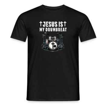 Christlicher Schlagzeuger Schlagzeuger Stick-Männer Jesus - Männer T-Shirt - Schwarz - Vorne - AI Model Male 178 light (178cm)