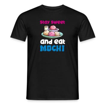 Mochi Japanischer Reiskuchen Süßigkeiten Snack Süßes Mochi - Männer T-Shirt - Schwarz - Vorne - AI Model Male 178 light (178cm)
