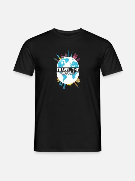 Reisen Sie die Welt Meme Top 10 Weltsehenswürdigkeiten - Männer T-Shirt - Schwarz