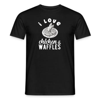 Chicken and Waffles Fried Chicken Wings Lover - Men's T-Shirt - black - Front - AI Model Male 178 light (178cm)