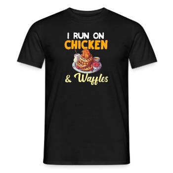 Chicken and Waffles Fried Chicken Wings Lover - Men's T-Shirt - black - Front - AI Model Male 178 light (178cm)