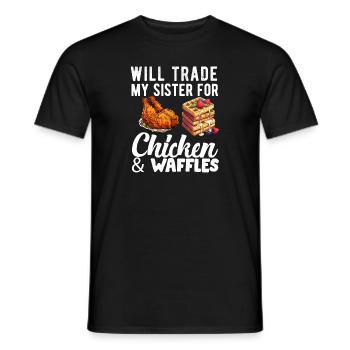 Chicken and Waffles Fried Chicken Wings Lover - Men's T-Shirt - black - Front - AI Model Male 178 light (178cm)