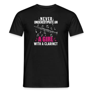 Joueur de clarinette pour fille Femmes Fille Drôle - T-shirt homme - noir - Devant - AI Model Male 178 light (178cm)