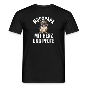 Dog Mop Dad Dog Dad Pug - Men's T-Shirt - black - Front - AI Model Male 178 light (178cm)