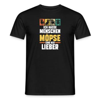 Mopsmama Hundemama Hund Mops - Männer T-Shirt - Schwarz - Vorne - AI Model Male 178 light (178cm)