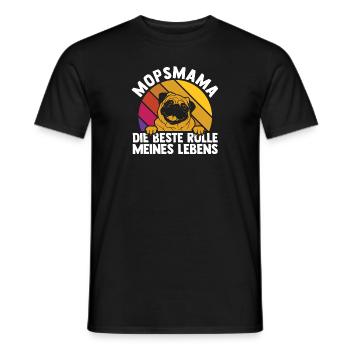 Hundemama Mopsmama Frauchen Hund Mops - Männer T-Shirt - Schwarz - Vorne - AI Model Male 178 light (178cm)