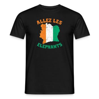 Les Elephants Maillot Football Côte D'ivoire 2024 - T-shirt homme - noir - Devant - AI Model Male 178 light (178cm)