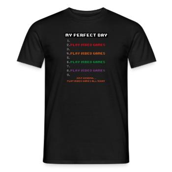 T-shirt Gamer Vintage pour garçon fille enfants journée parfaite - T-shirt homme - noir - Devant - AI Model Male 178 light (178cm)