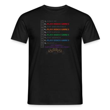 My Perfect Day Play Video Games for Girl, boy, or - Men's T-Shirt - black - Front - AI Model Male 178 light (178cm)