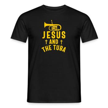 Tuba Player Men Women Marching Band Brass Tubist - Men's T-Shirt - black - Front - AI Model Male 178 light (178cm)
