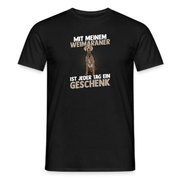 Hund Weimaraner - Männer T-Shirt - Schwarz - Vorne - AI Model Male 178 light (178cm)