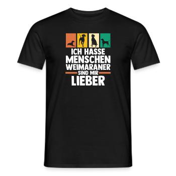 Hund Weimaraner - Männer T-Shirt - Schwarz - Vorne - AI Model Male 178 light (178cm)