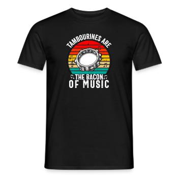 Tamburin für Männer Frauen Lustiger Tamburinspieler - Männer T-Shirt - Schwarz - Vorne - AI Model Male 178 light (178cm)