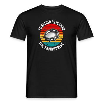 Tamburin für Männer Frauen Lustiger Tamburinspieler - Männer T-Shirt - Schwarz - Vorne - AI Model Male 178 light (178cm)