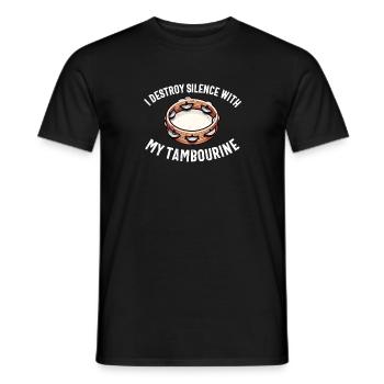 Tamburin für Männer Frauen Lustiger Tamburinspieler - Männer T-Shirt - Schwarz - Vorne - AI Model Male 178 light (178cm)