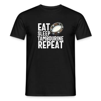 Tamburin für Männer Frauen Lustiger Tamburinspieler - Männer T-Shirt - Schwarz - Vorne - AI Model Male 178 light (178cm)