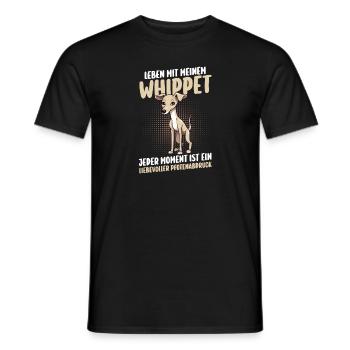 Hund Whippet - Männer T-Shirt - Schwarz - Vorne - AI Model Male 178 light (178cm)