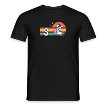 Vintage Rocket Astronaut 3 Years Dab 3. - Men's T-Shirt - black - Front - AI Model Male 178 light (178cm)