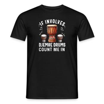 Djembé Pour L’Afrique Joueur De Tambour Jembe Musique Hommes Papa - T-shirt homme - noir - Devant - AI Model Male 178 light (178cm)