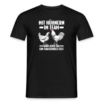 Huhn Bauer Bauernhof Küken Landwirt Hühner - Männer T-Shirt - Schwarz - Vorne - AI Model Male 178 light (178cm)