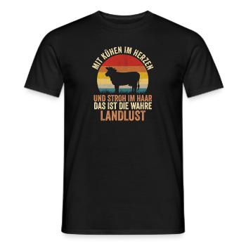 Kuh Bauer Bauernhof Kuhbauer Kühe - Männer T-Shirt - Schwarz - Vorne - AI Model Male 178 light (178cm)