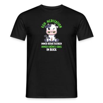 Kuh Bauer Bauernhof Kuhbauer Kühe - Männer T-Shirt - Schwarz - Vorne - AI Model Male 178 light (178cm)