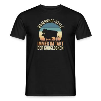 Kuh Bauer Bauernhof Kuhbauer Kühe - Männer T-Shirt - Schwarz - Vorne - AI Model Male 178 light (178cm)