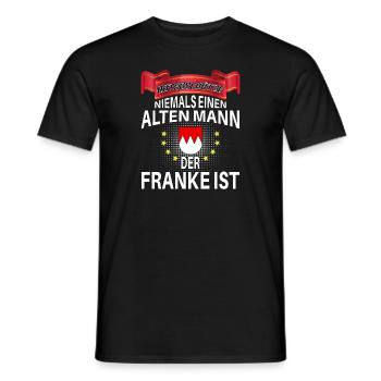 Ne sous-estimez jamais le vieil homme qui est franconien - T-shirt homme - noir - Devant - AI Model Male 178 light (178cm)