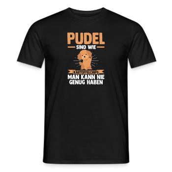 Hund Pudel - Männer T-Shirt - Schwarz - Vorne - AI Model Male 178 light (178cm)