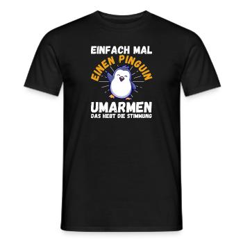 Pingouin mignon - T-shirt homme - noir - Devant - AI Model Male 178 light (178cm)