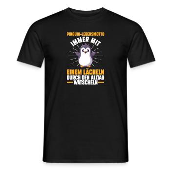 Pingouin mignon - T-shirt homme - noir - Devant - AI Model Male 178 light (178cm)