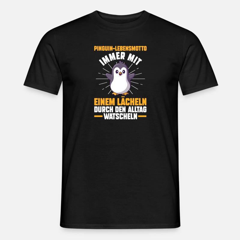 Süße Pinguin - Männer T-Shirt - Schwarz
