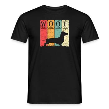 Dachshund Dog Periodic Table Elements Dog Lover - Men's T-Shirt - black - Front - AI Model Male 178 light (178cm)