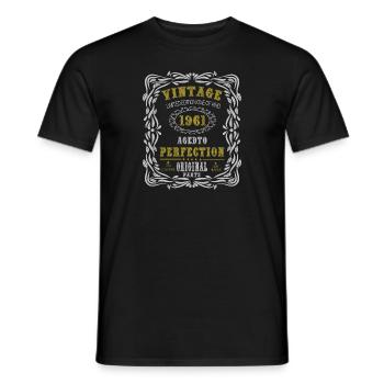 Vintage Birthday Party 1961 Original Parts 63th B - T-shirt homme - noir - Devant - AI Model Male 178 light (178cm)