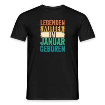 Les légendes sont nées en janvier - T-shirt homme - noir - Devant - AI Model Male 178 light (178cm)