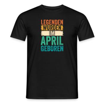 Les légendes sont nées en avril - T-shirt homme - noir - Devant - AI Model Male 178 light (178cm)