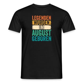 Les légendes sont nées en août - T-shirt homme - noir - Devant - AI Model Male 178 light (178cm)