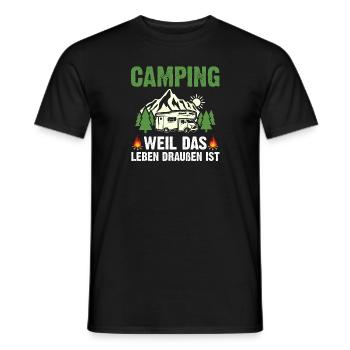 Camping-car Camping-car Camping Camping - T-shirt homme - noir - Devant - AI Model Male 178 light (178cm)