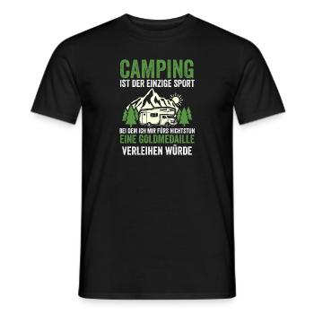 Camper Caravan Motorhome Camping Camping - Men's T-Shirt - black - Front - AI Model Male 178 light (178cm)