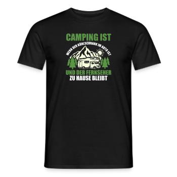 Camper Wohnwagen Wohnmobil Campen Camping - Männer T-Shirt - Schwarz - Vorne - AI Model Male 178 light (178cm)