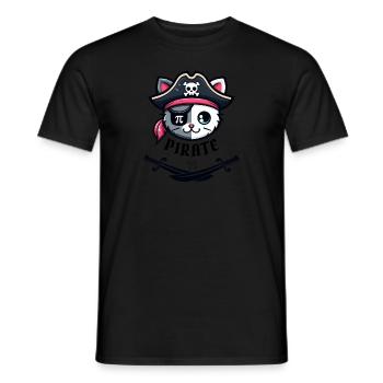 Drôle Pi Jour Math Science Mignon Chat Pirate Femmes - T-shirt homme - noir - Devant - AI Model Male 178 light (178cm)