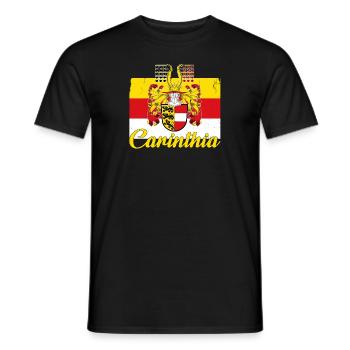 Carinthia Austria Flag Coat of Arms Mountains - Men's T-Shirt - black - Front - AI Model Male 178 light (178cm)