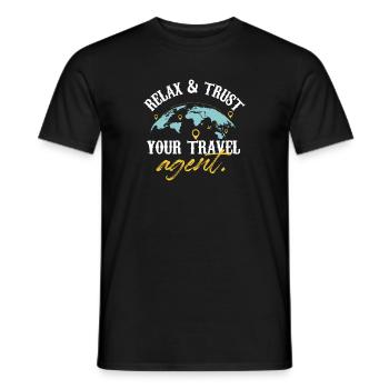 Relax And Trust Your Travel Agent vacation Planner - Men's T-Shirt - black - Front - AI Model Male 178 light (178cm)