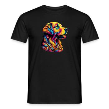 Chien Golden Retriever - T-shirt homme - noir - Devant - AI Model Male 178 light (178cm)