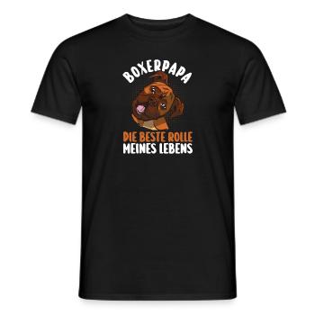 chien chien papa boxeur allemand papa boxeur allemand - T-shirt homme - noir - Devant - AI Model Male 178 light (178cm)