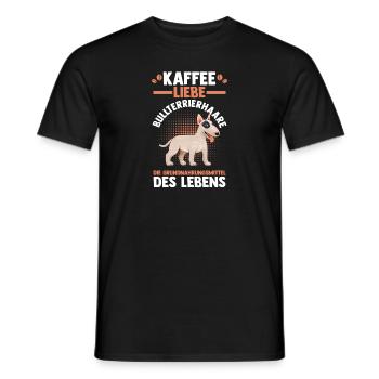 Dog Coffee Bull Terrier - Men's T-Shirt - black - Front - AI Model Male 178 light (178cm)