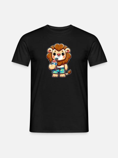 childishly designed lion - Men's T-Shirt - black