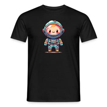 kindlich gestalteten Raumfahrer - Männer T-Shirt - Schwarz - Vorne - AI Model Male 178 light (178cm)