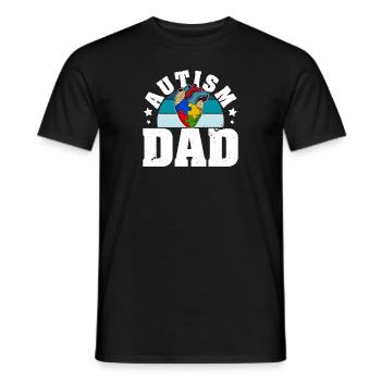 Autisme Papa Coeur Puzzle Pièce Hommes Femmes Enfants - T-shirt homme - noir - Devant - AI Model Male 178 light (178cm)